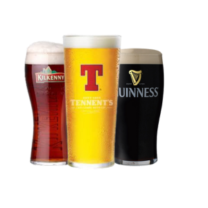 Tennent's Lager, Guinness, and Belhaven Best