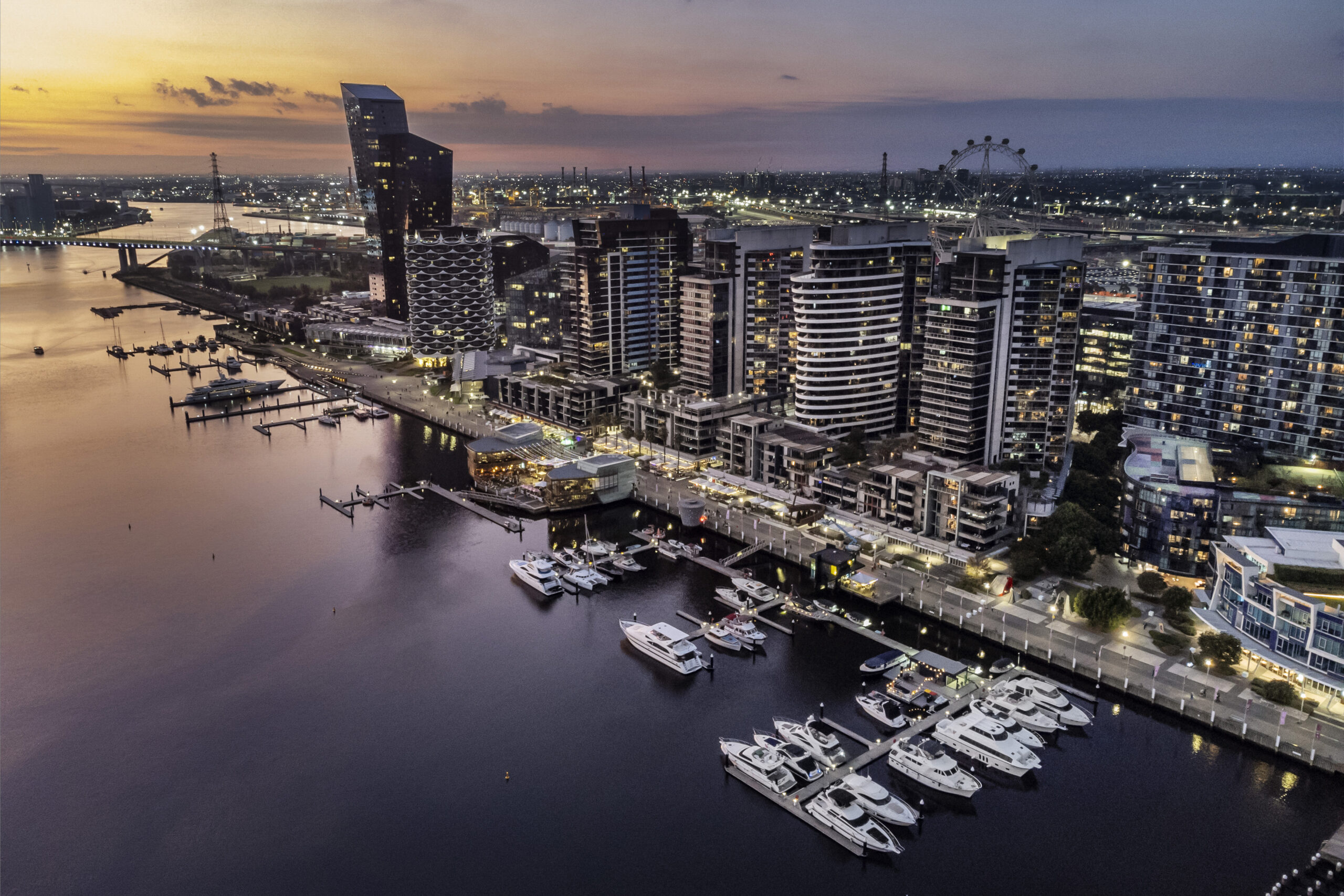 Young British and Irish backpackers on Melbourne’s Docklands waterfront