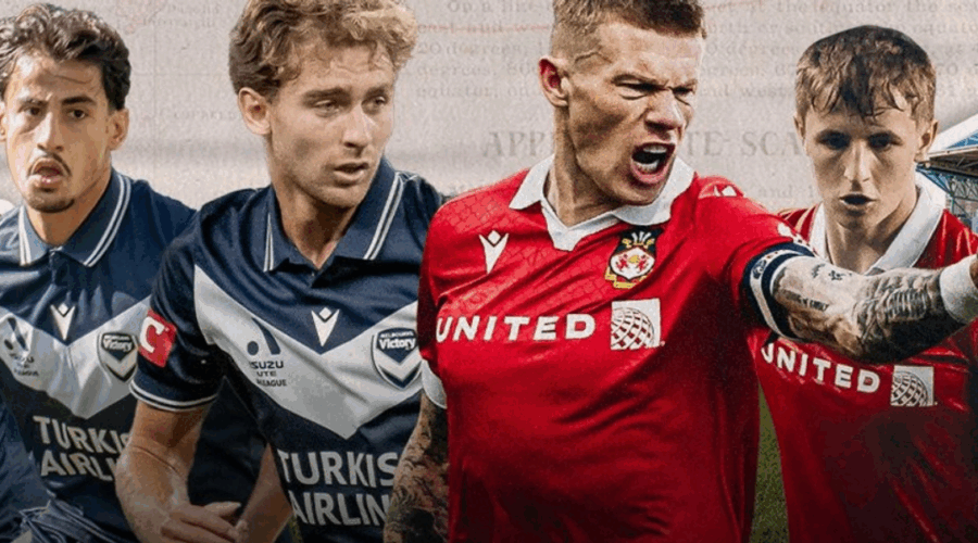 Melbourne Victory vs Wrexham AFC players ahead of Marvel Stadium 2025 tour match