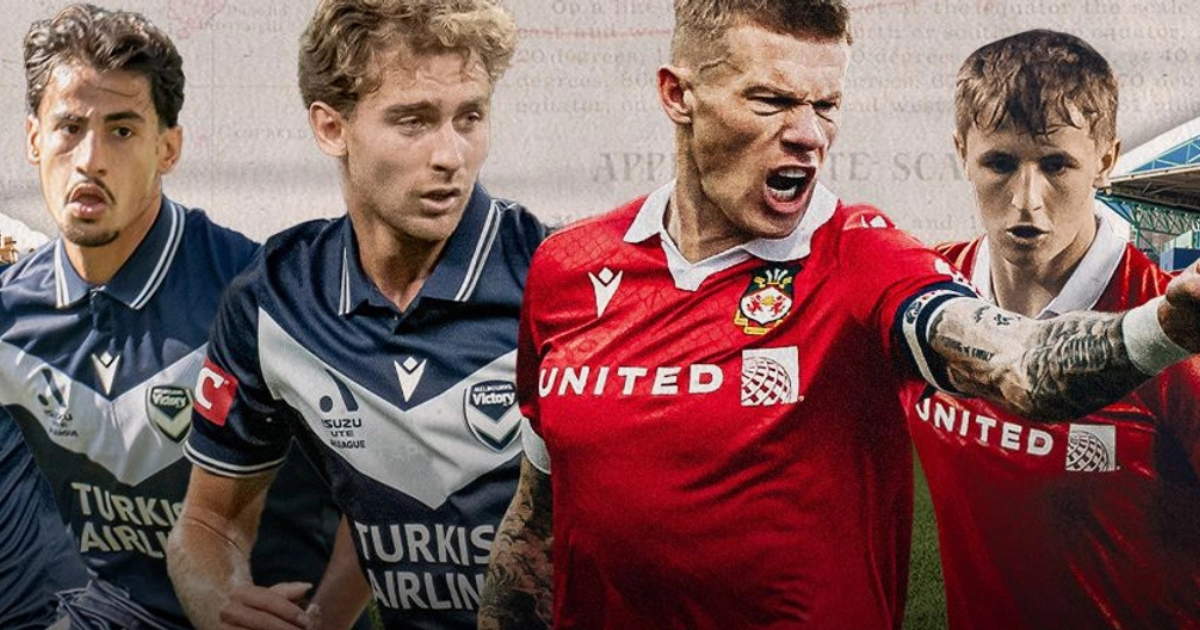 Melbourne Victory vs Wrexham AFC players ahead of Marvel Stadium 2025 tour match